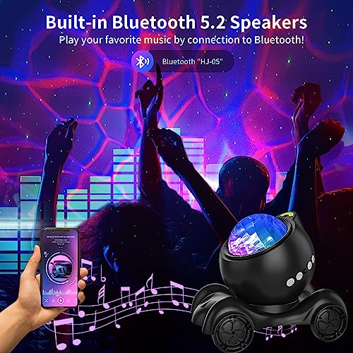 ENOKIK Galaxy Projector Night Light, Star Bluetooth Speaker, Solid Black - color: Solid Black