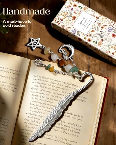 Buleens 2 Pack Bookmarks for Women Reading - Book Marks for Readers Book Lovers, Vintage Sliver Gold Celestial Star Moon Sun Personalized Metal Bookmark with Pendants, Book Accessories Reading Gifts - color: Sliver Gold Celestial