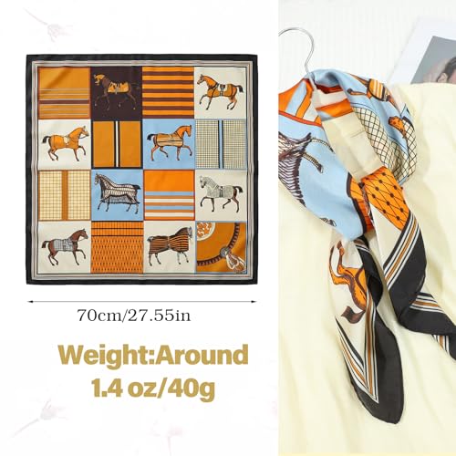 Ymapinc Colorful Western Horse Neck Scarf for Women, Square Silk Wrap, Horse Printed Bandanas Soft Head Scarf for Women - color: Colorful Western Horse