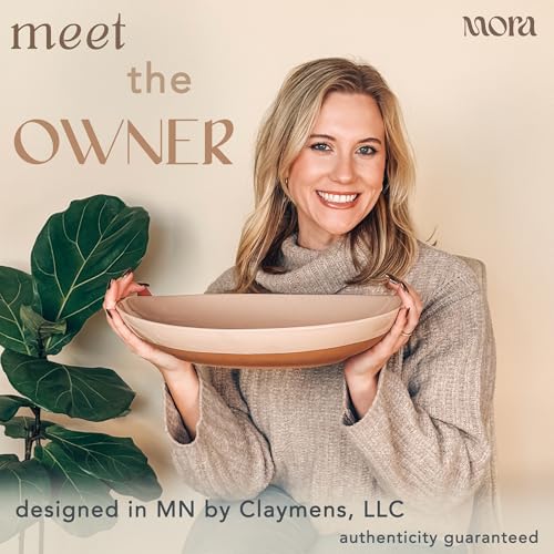 Mora Ceramic Large Serving Bowls- Set of 2 Oval Platters for Entertaining. Modern Kitchen Dishes for Dinner, Fruit, Salad, Turkey, etc. Oven, Dishwasher Safe, 110/80 oz, 16" / 14.6" - Neutrals - color: Assorted Neutrals, size: 3XL & 2XL