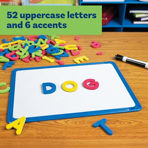 LEARNING ADVANTAGE Large Magnetic Letters, Set of 52, Uppercase Alphabet