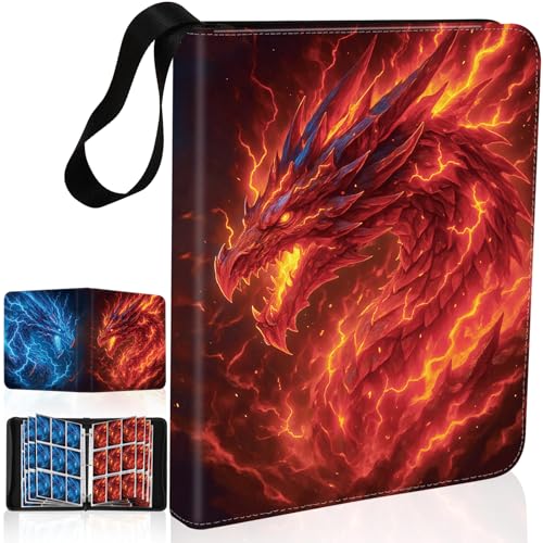 Dragon 9 Pocket Trading Card Holder Binder - color: Thunder & Flame Dragon