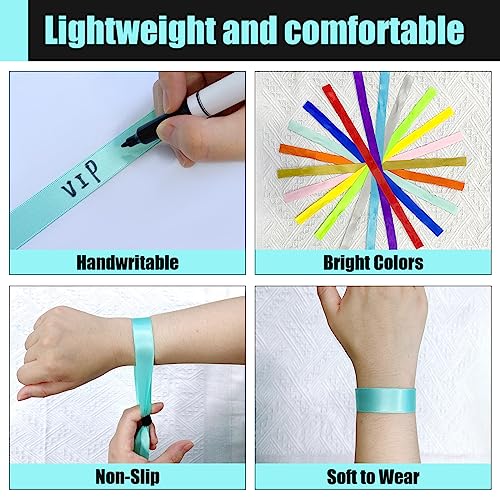 100 Pcs Cloth Wristbands, Disposable Wristbands for Events (Water Green) - color: WATERGREEN