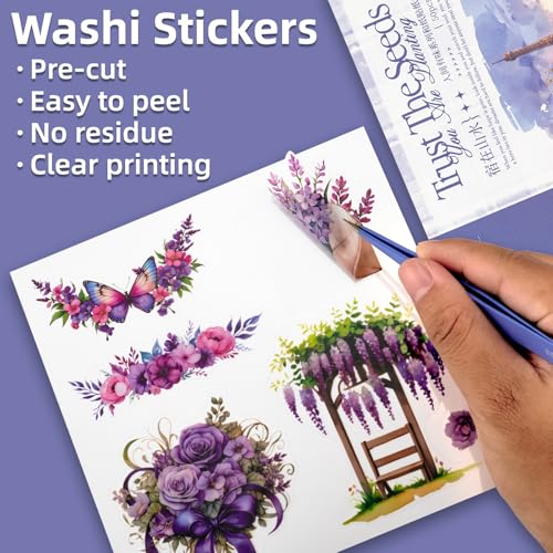 Colorful Landscape Theme Sticker Scrapbooking Supplies for Junk Journal, 50 Sheets Washi Stickers - Vintage Journaling Stickers, Ephemera Sticker Book Pre Cut(TZ-005-006) - color: Scenery is Picturesque