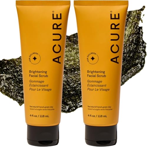 Acure Brightening Facial Scrub - Exfoliating Face Wash - 4 fl oz (2 Pack) - size: 4 Fl Oz (Pack of 2)