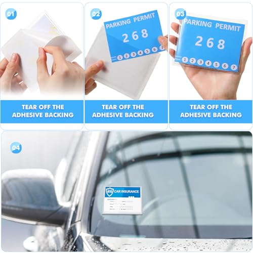 Chinco 30 Pcs Self Adhesive Clear Index Card Pockets,3.89 x 2.67 Inches - size: 3.89 x 2.67 Inches