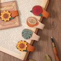 4PCS Vintage Magnetic Leather Bookmark, Leather Magnetic Bookmarks for Women, Magnetic PU Bookmarks Clip Book Accessories - style: Mix