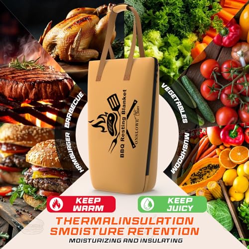 BBQ Blanket for Resting Meat - Meat Resting Bag of Washable Oxford Cloth - Insulated Brisket Resting Blanket for Turkey, Pork Shoulder & Beef - Gifts for Men, BBQ Lovers Gift (Brown New, 25 in) - color: Brown New, size: 25 in