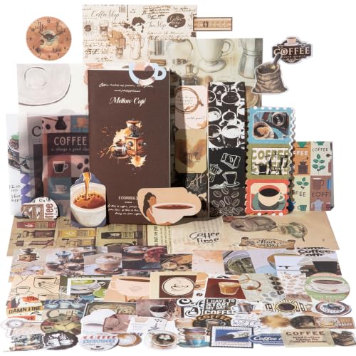 YagCu Coffee Scrapbook Kit, Vintage Junk Journal Supplies for Adults - color: Coffee