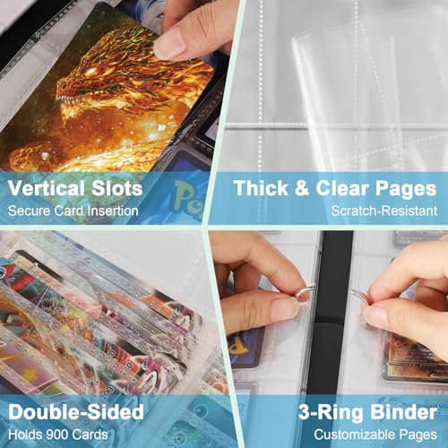 Dragon 9 Pocket Trading Card Binder Album - color: Crystal & Magma Dragon