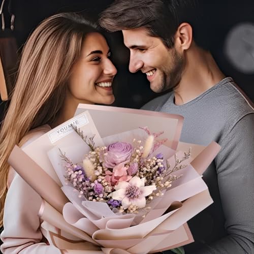 CCIJESW 20 Sheets Flower Bouquet Wrapping Paper Pink-2 - color: 037-Transparent Pink