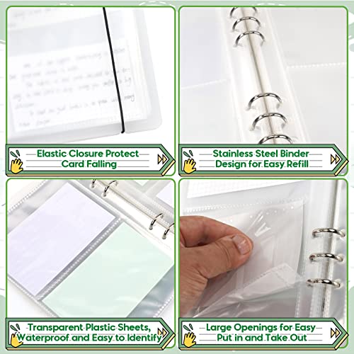 SHANGRLA 3x5 Index Card Holder Binder, 90 Card Sleeves, Holds 180 Cards - size: 3" x 5"