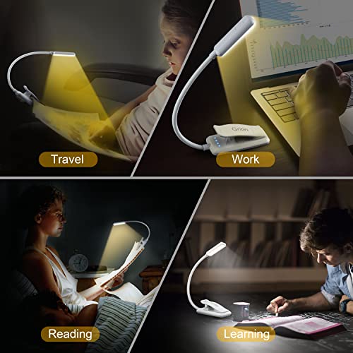 Gritin 9 LED Rechargeable Book Light for Reading in Bed - color: ‎White