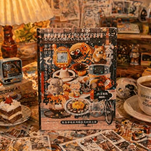 Japanese Sticker Book for Journaling, 800+ Y2K Kawaii Aesthetic Scrapbook Stickers, 45 Sheets Die Cut Planner Decals for Junk Journal, Vision Board, Prayer Board and DIY Crafts - color: Sea of Time