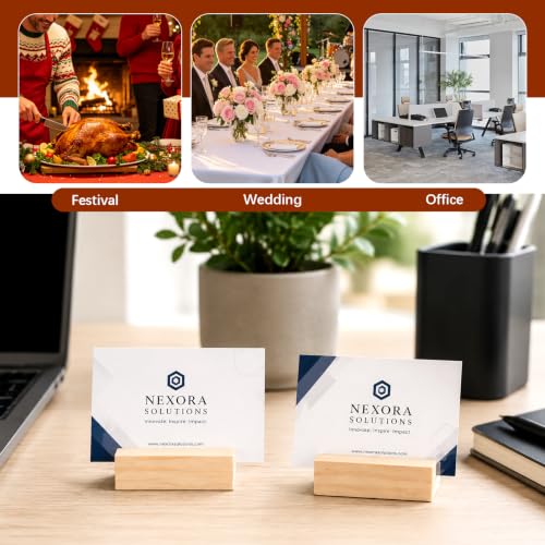 15Pcs 2.75x1.38 Inches Wood Table Number Stands, Wood Place Card Holders, Wooden Holders for Wedding, Ceremony, Birthday, Party, Home Decoration, Events (1mm Slots) - size: 15 Pcs- L 2.75"- Slots 1mm
