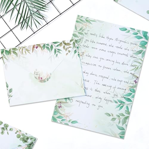 160 Pcs Stationery Paper Envelopes Set - color: Tree Leaf