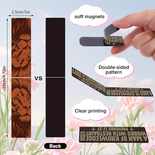 Bible Verse Magnetic Bookmarks for Men - Wxiben 30 Pcs Christian Magnet Book Page Markers Gifts Lion Inspirational Scripture Bookmark Clips Religious Gift for Book Lovers Reader Church Office Supplies - style: Men Bible