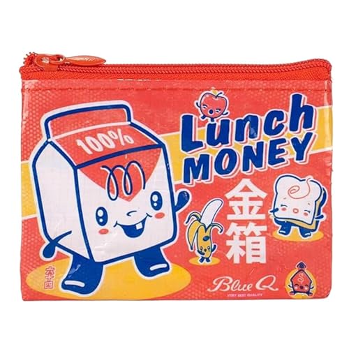 Blue Q Coin Purse - Cute Coin Pouch for Men & Women, Small Pouch Organizer - color: Lunch Money