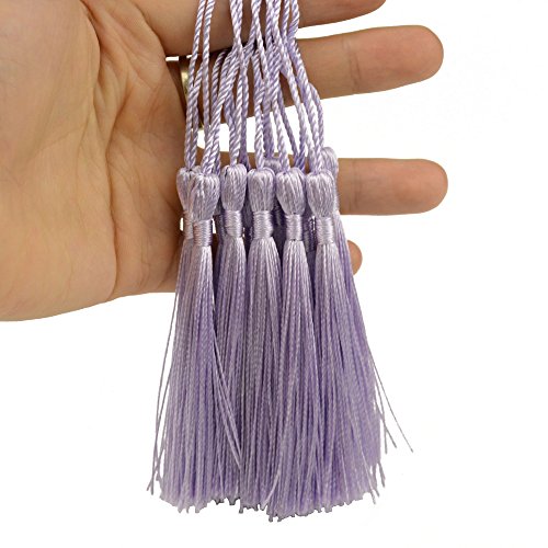 100Pcs 5 Inch Silky Bookmark Tassels for Jewelry, Souvenir(Light Violet) - color: Light Violet