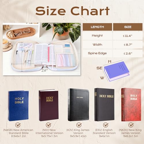 XKDOUS Bible Cover Case for Women Bible Bag Journaling Kit w/Study Supplies - color: Blue Patchwork, size: Large