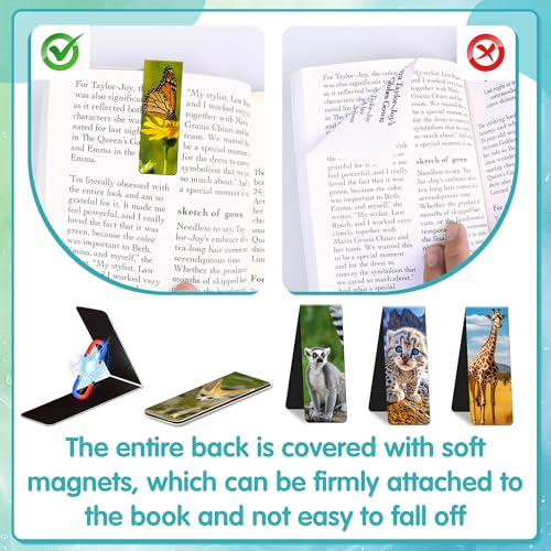 96PCS Magnetic Bookmarks Bulk Magnet Bookmarks Book Lovers Gifts - style: Animals