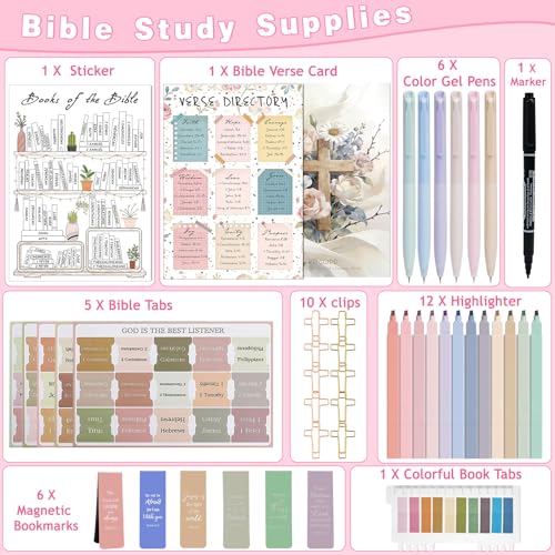 HRFGWDD 43-Piece Bible Study Supplies, Bible Journaling Kit with Pens - color: 41pcs