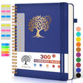 PERCUN Spiral Notebook 300 Numbered Lined Pages Hardcover Journal 8.5"x11" - color: Navy, size: A4 size (8.5in x 11.5in)