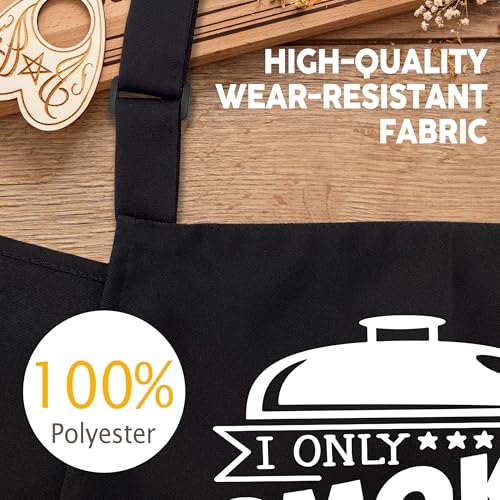 BBQ Smoker Aprons for Men with 2 Pockets, Cooking Apron for Dad, Funny Meat Smoking Gifts, Adjustable Grilling Apron for Husband, Chef Kitchen Gifts for Birthday & Father’s Day - A28 - color: I Only Smoke the Good Stuff 1