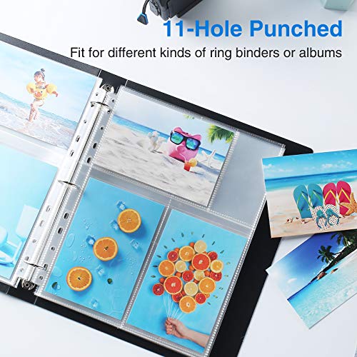 Sooez 30 Pack 4x6 Photo Sleeves for 3 Ring Binder, Hold 180 Pictures - size: 4x6" 3-Pocket