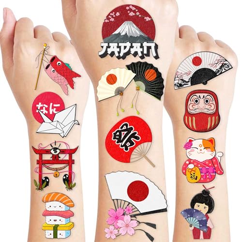 96PCS Japanese Temporary Tattoos Pre-Cut Themed