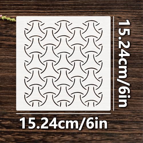 Sashiko Stencil 16pcs Reusable Plastic Templates 6 * 6 Inch Reusable Stencils Hand Quilting Stencils Embroidery Pattern Sewing Craft Paint Template - color: 16pcs