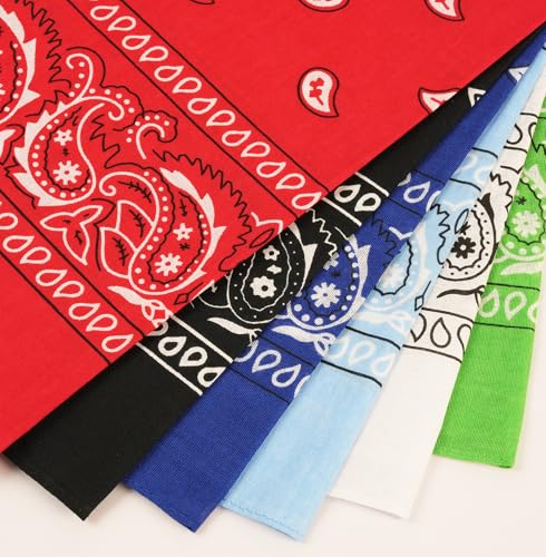 Bycc Bynn Large Soft Cotton Bandanas Pack for Men & Women 22 x 22 inches - color: 4