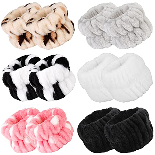 WHAVEL 6 Pairs Absorbent Spa Wristbands, Wrist Towels to Prevent Liquid from Spilling Down Arms - color: B.Multi-color