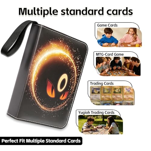Black Trading Card Binder for Card Collectors, 9-Pocket 360 Cards - color: Black, size: Large