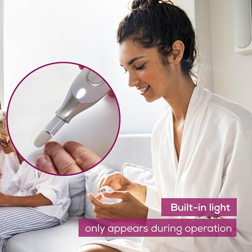 Beurer MP42 Nail Drill, 7-in-1 Nail Kit with Strong Sapphire Nail Drill Bits, Electric Nail File and Nail Buffer Includes Bright LED Light, Pedicure Kit and Manicure Set with Storage Case - color: White