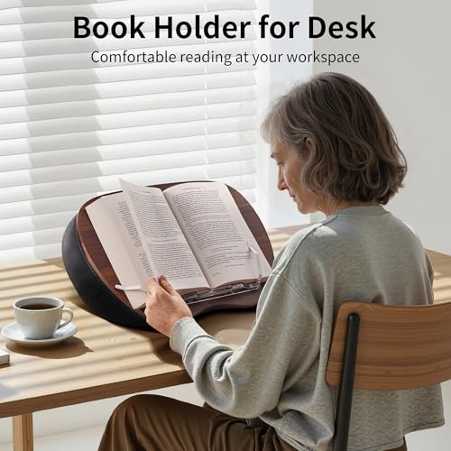 JARLINK Lap Beanbag Book Stand, Hands Free Reading Support, Muted Gray