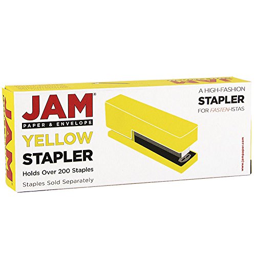 JAM PAPER Modern Desk Stapler - Yellow - Sold Individually - color: Yellow, size: Pack of 1