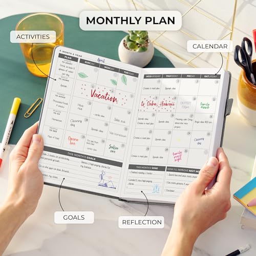 Clever Fox Daily Planner, Undated Professional & College Day, Grey - color: Gray (Undated)