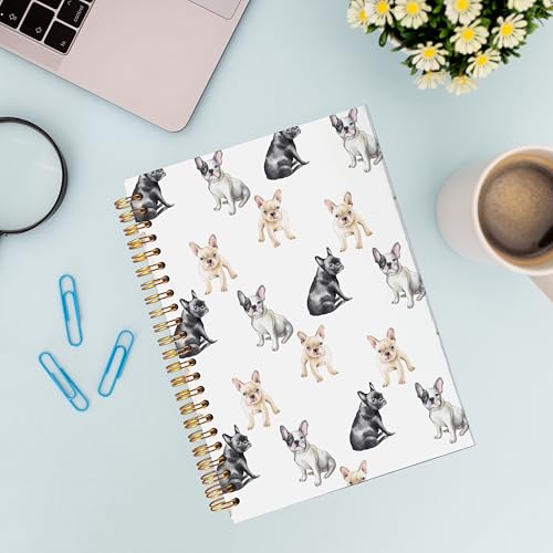 VNWEK French Bulldog Dog Spiral Notebook Journal 5.5x8.3 Inch, French Bulldog Lover Gifts Journal, Frenchie Dog Mom Dad Gifts Lined Hardcover Spiral Notebook - color: Dog notebook-4