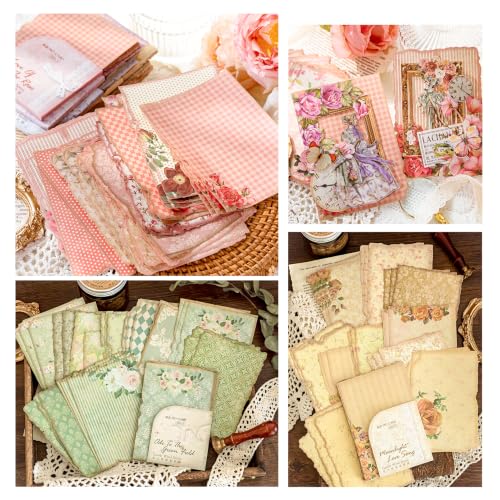 240 Sheets Vintage Floral Scrapbook Paper - 8 Aesthetic Floral Themed Patterns with Burnt Vintage Edges,DIY Craft Paper for Junk Journals, Planners, Scrapbooking, Collage, 3.94 X 5.51 Inch - color: Multicolor 16