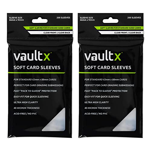 Vault X (800 Pack) - 400 Toploaders 35pt & 400 Penny Sleeves - 3" x 4" Rigid Card Holders + Soft Sleeves for Trading Cards