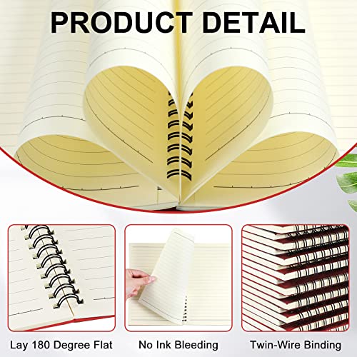 Yahenda 18 Pcs Spiral Notebooks, 1 Subject, Wide Ruled, Red - color: Red