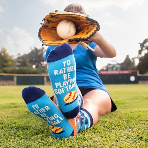 Lavley Women's Funny Socks Cute Novelty Gift for Women & Teens - color: Softball
