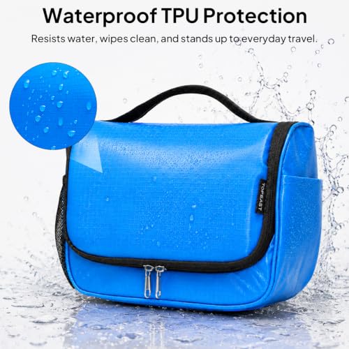 Travel Toiletry Bag for Women & Men, Waterproof Hanging Makeup Organizer - color: Blue