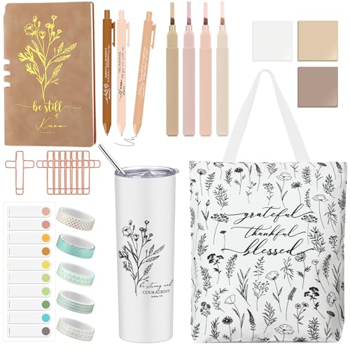 Patelai 29 Pcs Bible Study Supplies Gifts Journaling Kit for Women, White - color: White