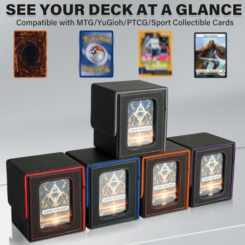 Card Deck Box for MTG Commander, Deck Case Holds 100 Double-Sleeved Cards - color: Black & Grey, size: 1 Box