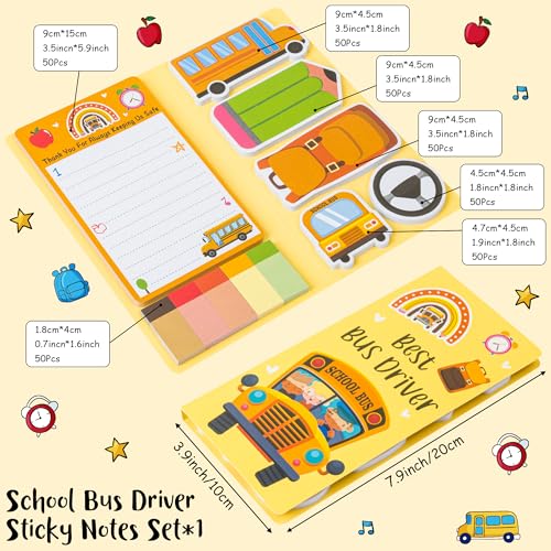Xqumoi Best Bus Driver Sticky Notes Set Back to School Office Supplies - color: 1pack-bus Driver
