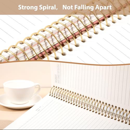 Yoment Hardcover Spiral Notebook 8.5" x 11" 5 Subject Notebook with Tabs - color: Pink