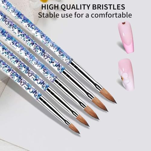 31PCS Nail Art Brush Set, Liner, Dotting, Fan & Flat Brushes - color: blue