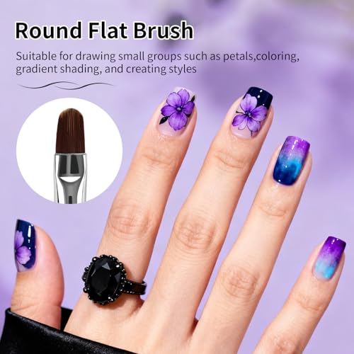 JODSONE 6Packs Nail Art Brushes,Nail Art Tool Set,Dotting Tools,Dust Brush,Striping Brushes for Long Lines,Drawing Pen for Gel Polish Design Supply,DIY Manicure Tools Gift for Women - color: 6PCS